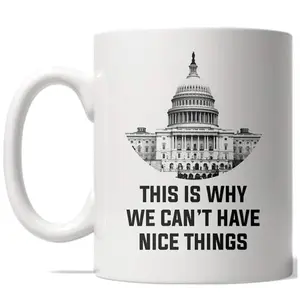 This Is Why We Cant Have Nice Things Mug Funny US Politics Coffee Cup - 11oz Funny Coffee Mugs Ceramic Printed Drinkware Cup