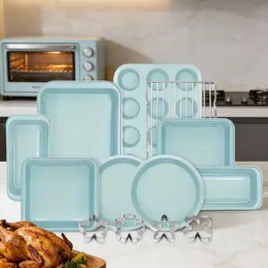 Non-Stick Bakeware Set, Durable Kitchenware for Home Cake and Cookie Baking Stackable Shaped Steel Metal