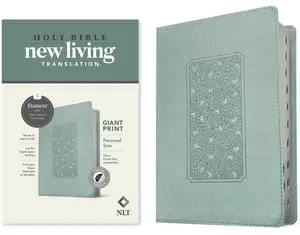 NLT Personal Size Giant Print Bible, Filament Enabled Edition (Red Letter, Leatherlike, Floral Frame Teal, Indexed) -- New Living Translation - Bible