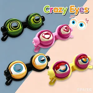 Wacky Crazy Eyes Novelty Glasses, Funny Prank Creative Eyewear Toys, Perfect for Kids Party Halloween Cosplay Birthday Gathering Photo Shoot Funny Holiday Gifts