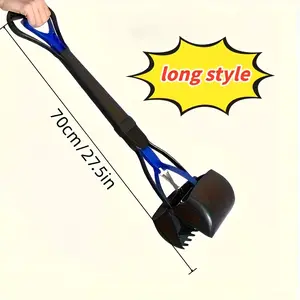 Foldable portable dog poop clip, dog cleaning supplies, durable ABS plastic, strong serrated clip, available in long and short styles, available in 2 colors, high quality steel spring, portable design for easy use on grass and gravel, dog poop picker