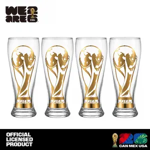 Official FIFA World Cup 26 Gold Stamped Classic Beer Glass-Perfect for Game Day Family Pack Collector's Edition Drinkware Tumblers summerwins