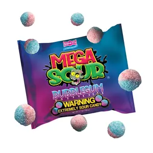 Barnetts Mega Sour Candy Bubblegum- Trendy Sweet Bags - Traditionally Handmade Sweets - Sour Coating Lasts 20 Seconds - Candies for Party Bag, Gift Hamper, or Hamper Box
