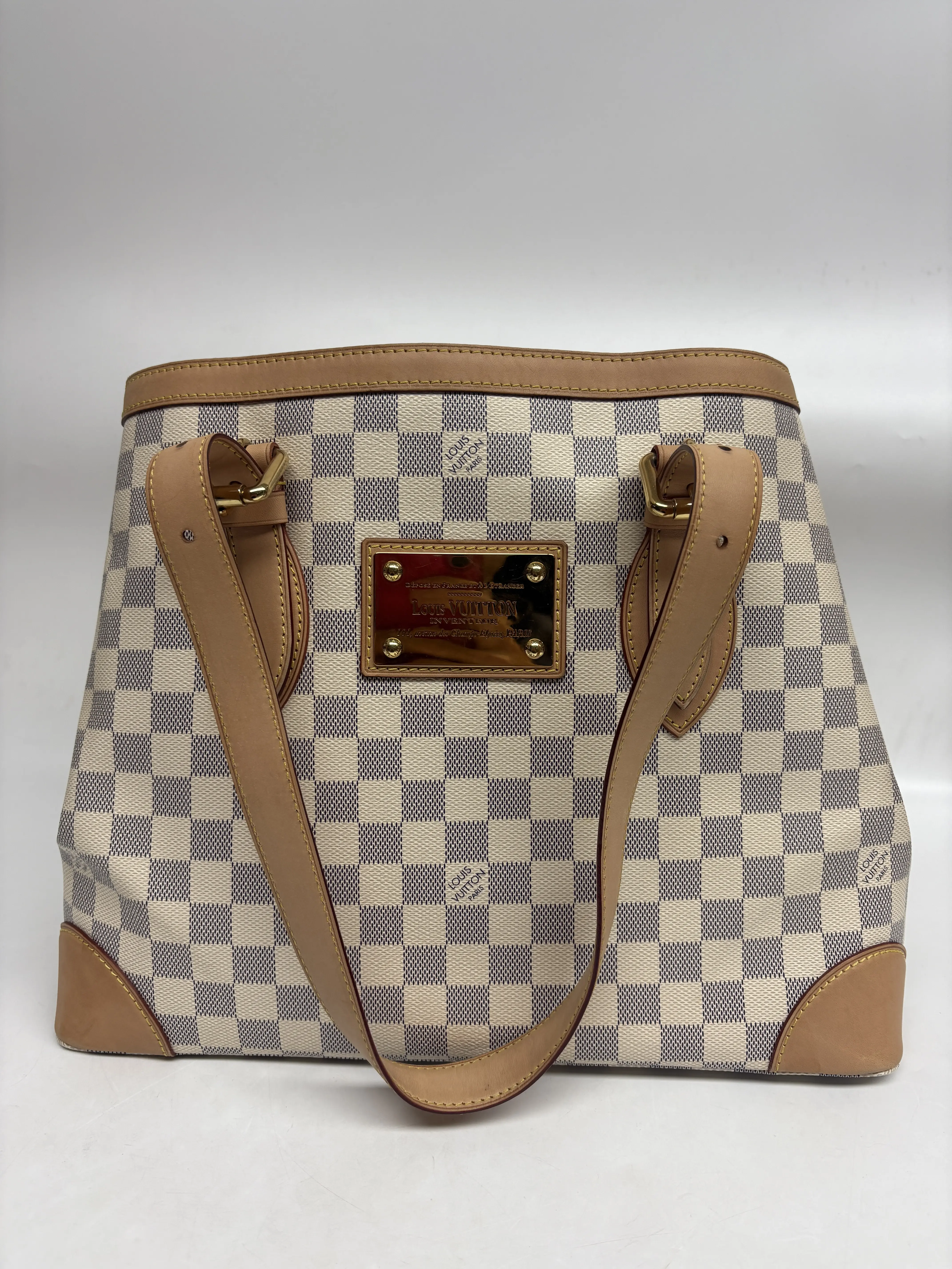 Pre-owned Canvas Crossbody Bags Louis Vuitton Hampstead MM Damier Azur