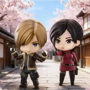 New # 2761 # 2337 Ada Wong & Leon S. Kennedy Resident Evil Anime Figure Set  Swappable Faces Movable Joints Action Figure For Gift