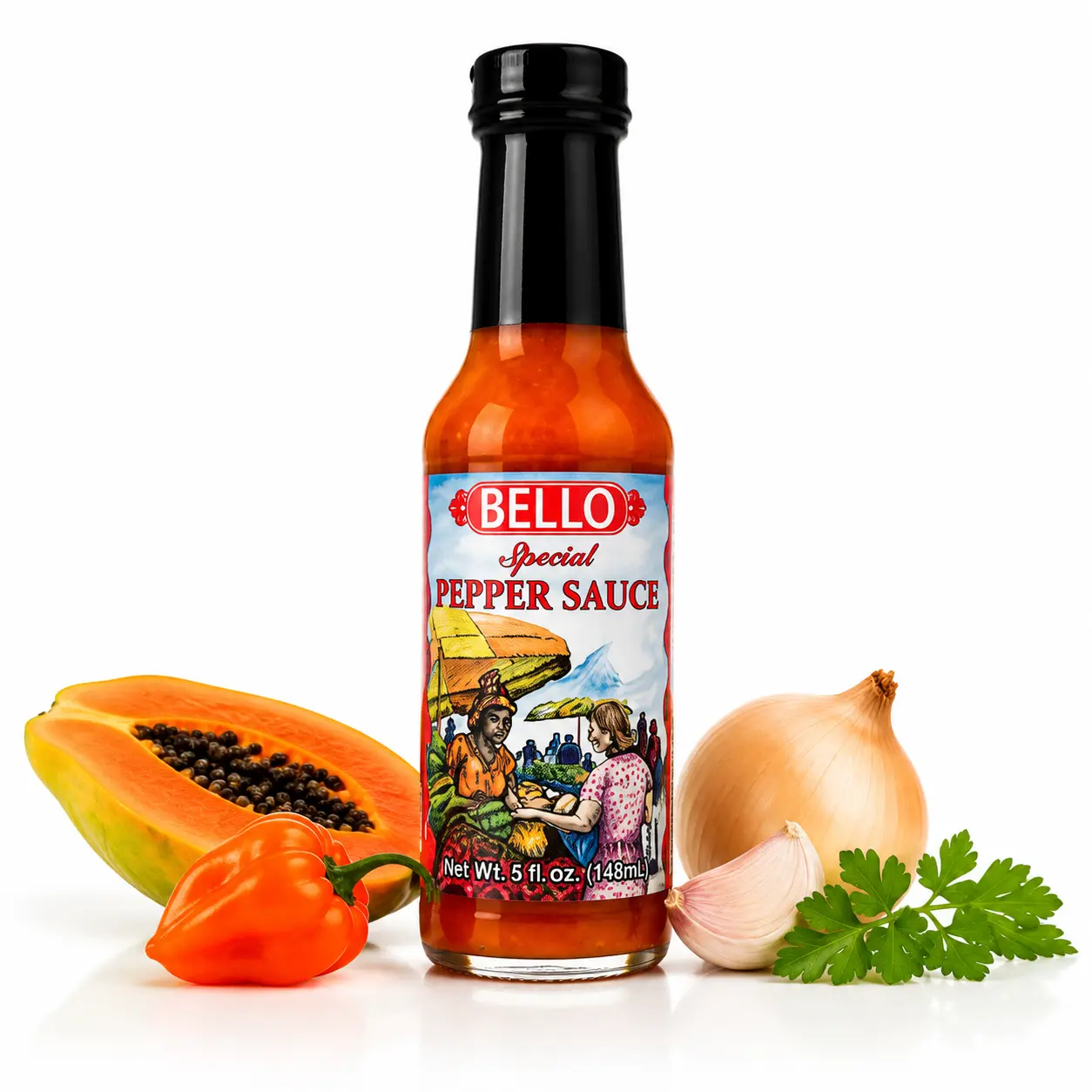 Bello Signature Special Pepper Sauce – Premium Caribbean Style Pepper Sauce with Smooth Fruit-Based Flavor & Balanced Heat – Gourmet Hot Sauce for Chicken, Seafood, Tacos, Burgers, BBQ, Marinades, Dipping & Everyday Meals