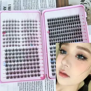 416 Clusters Mixed-Style False Lashes, Lazy Segmented Thick Natural Comic 32-Row Eyelash Book, Easy to Use, Sweet Makeup Look