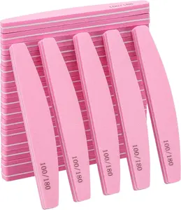 20 Pack  Buffers 100/180 Grit Washable Double Sided  Sanding Block File for   Gel Nails,