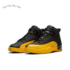 Black & Yellow Leather High-Top Sneakers, Retro Athletic Footwear, Streetwear & Casual Trendy Trainers