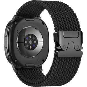 Braided Solo Loop for Samsung Galaxy Watch 8 Band 40mm 44mm/Watch 8 Classic 46mm, No Gap One Click Stretchy Nylon Sport Strap with Adjustable Parachute Buckle for Galaxy Watch 8 Classic