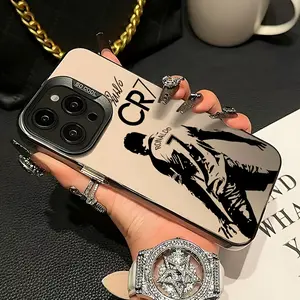 Ga15 Football Star Ronaldo Cr7 Phone Case Protector, Compatible with iPhone 16 15 14 13 12 11 Pro Max X XR XS Max 8 7 Plus, Anti-Drop Protective Matte Back Cover, Accessories