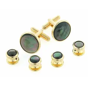 Tahitian Mother of Pearl Tuxedo Cufflinks and Studs