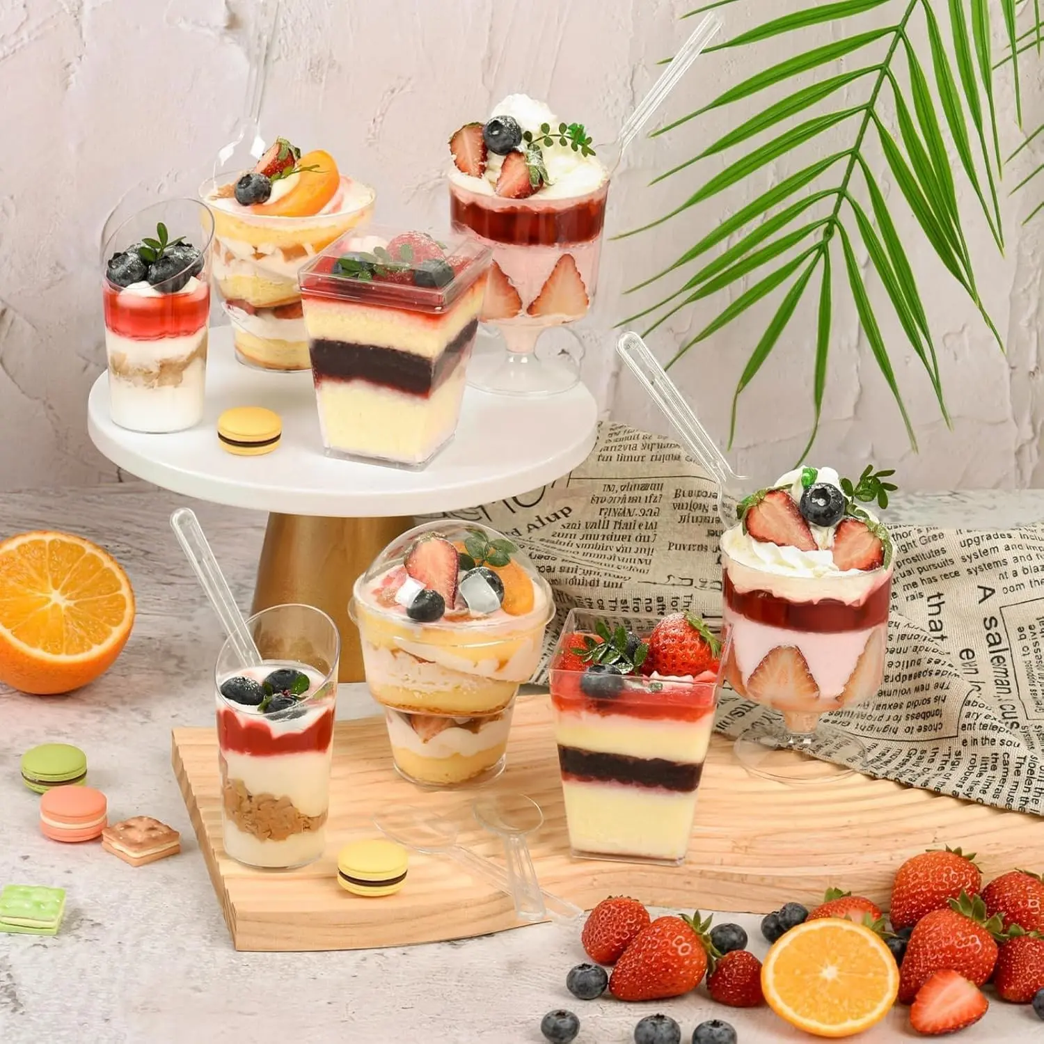 380PCS Dessert Cups with Lids and Spoons, Mini Dessert Cups with Lids ...
