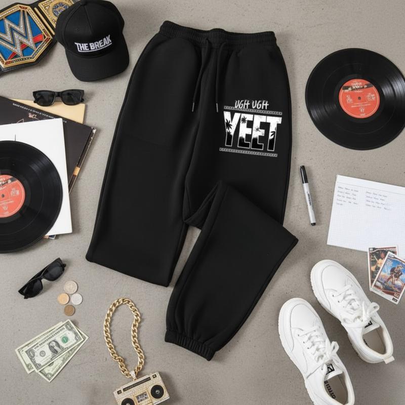 Black Jey Uso Four Letters Sweatpants, WWE Sweatpants Unisex Pants Men's Jogging Pants