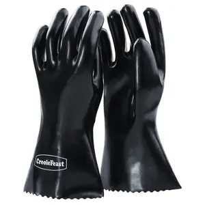 Creole Feast TG1305 High Heat-Resistant BBQ Gloves, Waterproof and Heavy-Duty Insulated Mitts, for BBQ, Cooking Kitchen utensils Bakeware Oven Black