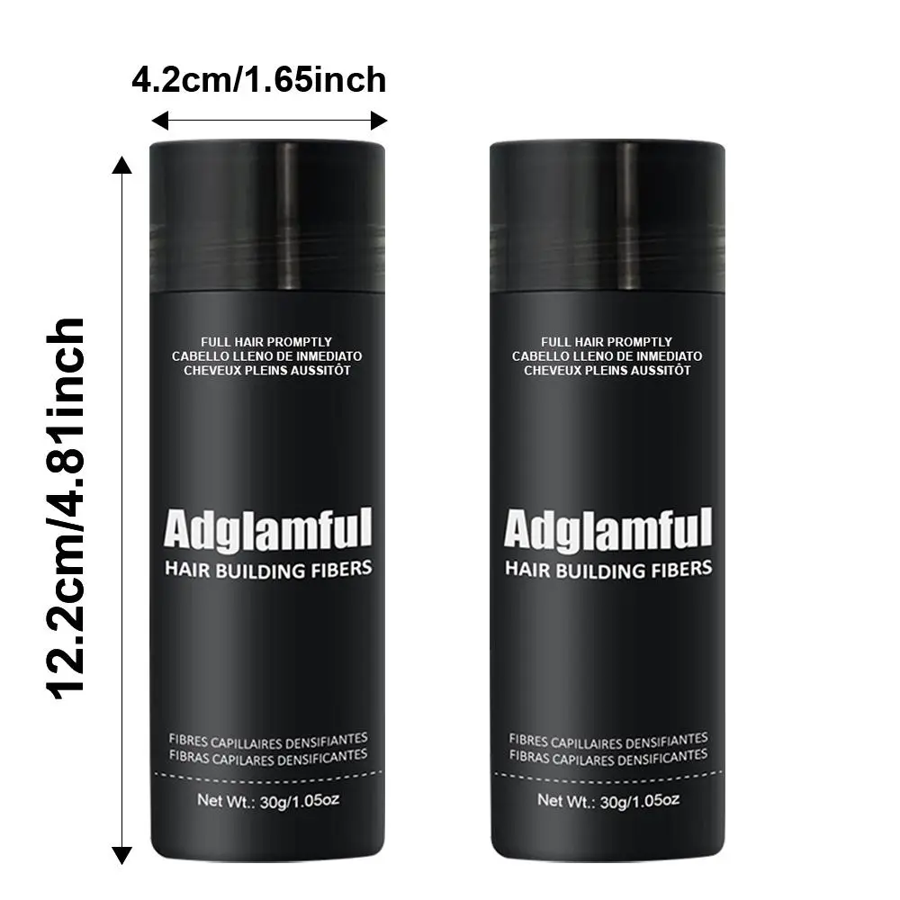 Adglamful Men's Quick-Acting Hair Building Fiber Powder | Instant Density & Volume | Physical Hair Thickening | Wind & Sweat Resistant | Men's Volumizing Styling Powder,30g