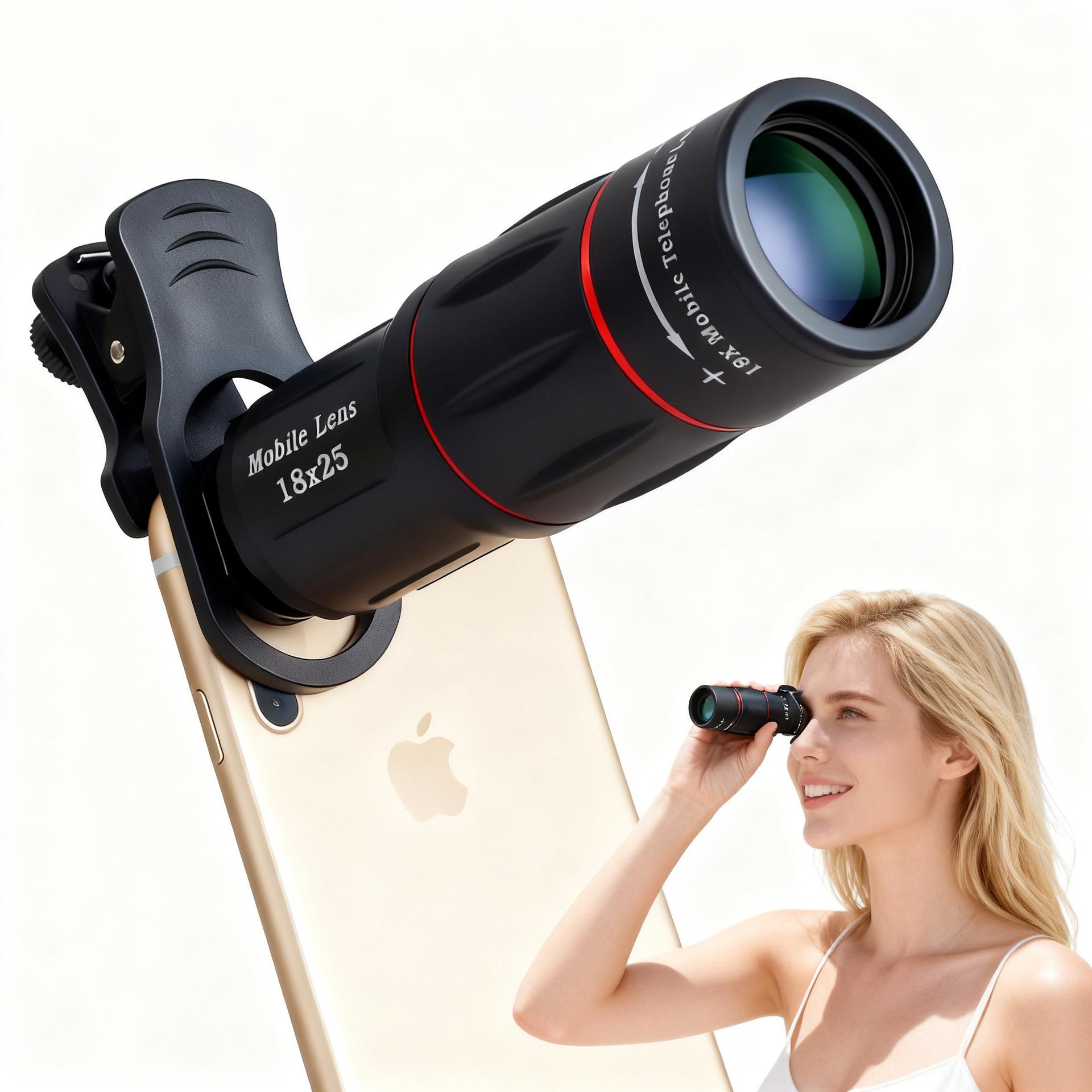 Telephone Telescope,See up to 10km away,18×25 High-Power HD Telephoto Monocular Lens for Smartphone Concert Photography