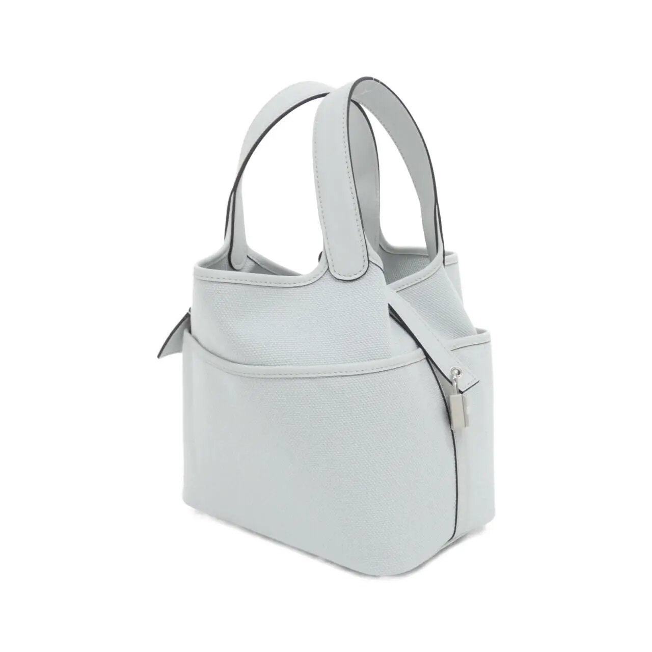 Pre-owned HERMÈS Calfskin Shoulder Bags Hermes Picotin Lock Pocket PM Toile Goeland Swift handbag