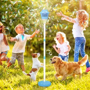 Bessol Portable Automatic Party Wedding Bubble Machine Rechargeable Blower with Lights, Tornado Bubbles, Summer Outdoor Kids Toy Gift