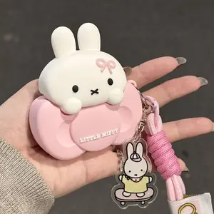 Bow Miffy Rabbit Case Cover for AirPods 1/2/3/4 & Pro/pro2 Headphones, Cute Wireless Earphones Protector, Birthday Gift for Boyfriend/girlfriend