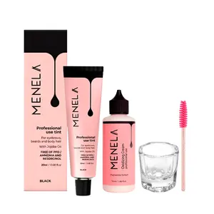 Menela Eyebrow Color Gel Temporary Brow Enhancer with Jojoba Oil Mixable Shades Vegan Ammonia-Free Safe for Sensitive Skin 20 ml Black