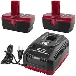 2 Pack 6.0Ah 19.2V Battery Replacement for Craftsman and Battery Charger Compatible with Lithium Cordless Power Tools Battery C3 XCP 11375 11376 130279003 1323903 1323517