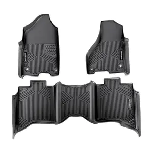 SKYSHALO Truck Floor Liners, Fits Dodge Ram 1500/2500/3500 1500 Classic 2013-2018/2019-2022(Crew Cab Only), Include 3 Front Second Row Mats, Weather-Resistant Custom Fit Mats for Pickup, Black