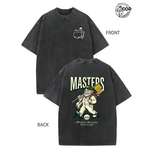 180gMasters 2026 Vintage Washed Short Sleeved Shirt, Augusta Masters Themed T-Shirt, Golf Shirt, Comfortable And Soft Fabric, Washable, Suitable For Daily Wear
