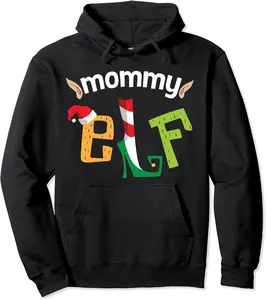 Mommy Elf Christmas Elves Squad Mama Matching Elf Family Pullover Hoodie - Nicolekhach Shop 51B07ZC85WW4