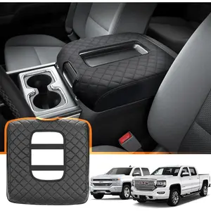 Center Console Cover for Chevy Silverado/GMC Sierra 1500 2500 3500 2014-2018 Tahoe/Yukon/Suburban 2015-2019 Protecting Your Center from Harm Only fit for Bucket Seat Console Leather Armrest Cover