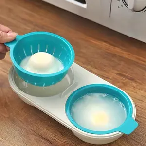 Easy Egg Cooker for Microwave - Two Cups, Kitchen for Cooking Eggs to Perfection