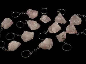Rough Rose Quartz Keychain (One Keychain)