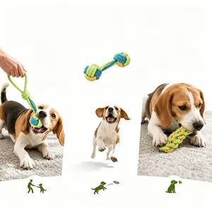 Durable 3-Pack Rope Dog Chew Toys - Interactive Tug Toys for Small to Medium Puppies, Teething Relief, Boredom Reduction (Suitable for Cats)