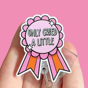 Glitter My Badge Funny only cried a little badge reel for nurse and hospital workers. Badge clip Badge pull - Retractable swivel clip with a 360 rotation. Great gift for coworker. Healthcare