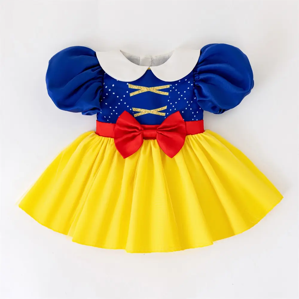 0-18M Yellow 01 Cartoon Cosplay Costume Fancy Carnival Kids Bow Crawling Suit Clothes Performance Princess Theme Party Holiday Baby Girls Ball Gown Toddle Cocktail Dress