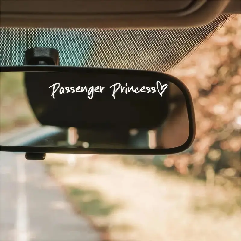 [pack of 2pcs] Passenger Princess vinyl Car Mirror Stickers, Car Decorations, Easy Application Design, Durable Material, Perfect for Rearview Mirrors & Trucks, Stylish Decorative Accessory, Sticker For Cars, Vinyl Decals