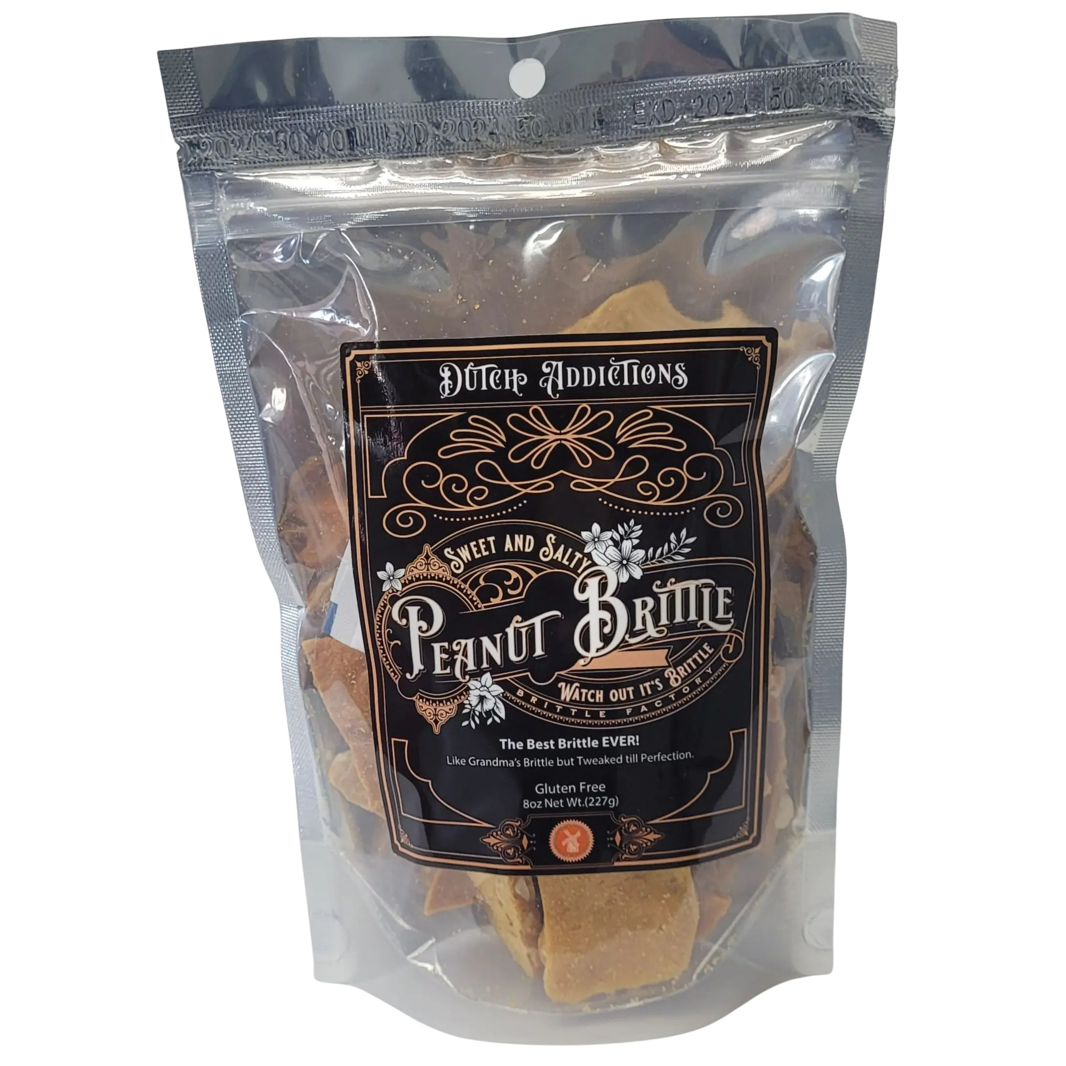 Peanut Brittle - 8oz Crunchy Unique Sweet & Nutty Peanuty Brittle GLUTEN FREE By Dutch Addictions