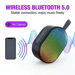 Newmine Ultra-Portable Bluetooth Speaker 5W Driver 8+ Hours Playtime RGB Lighting IPx4 Splashproof Audio USB-C Charging Floating Resistant Smartphone Chargeable Colorful