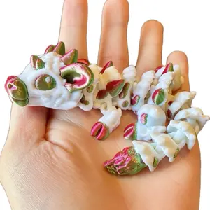 Articulated Baby Cow Dragons | 3D printed plastic articulated cow calf dragon fidget toy for fun and stress relief - sensory objects desk pets