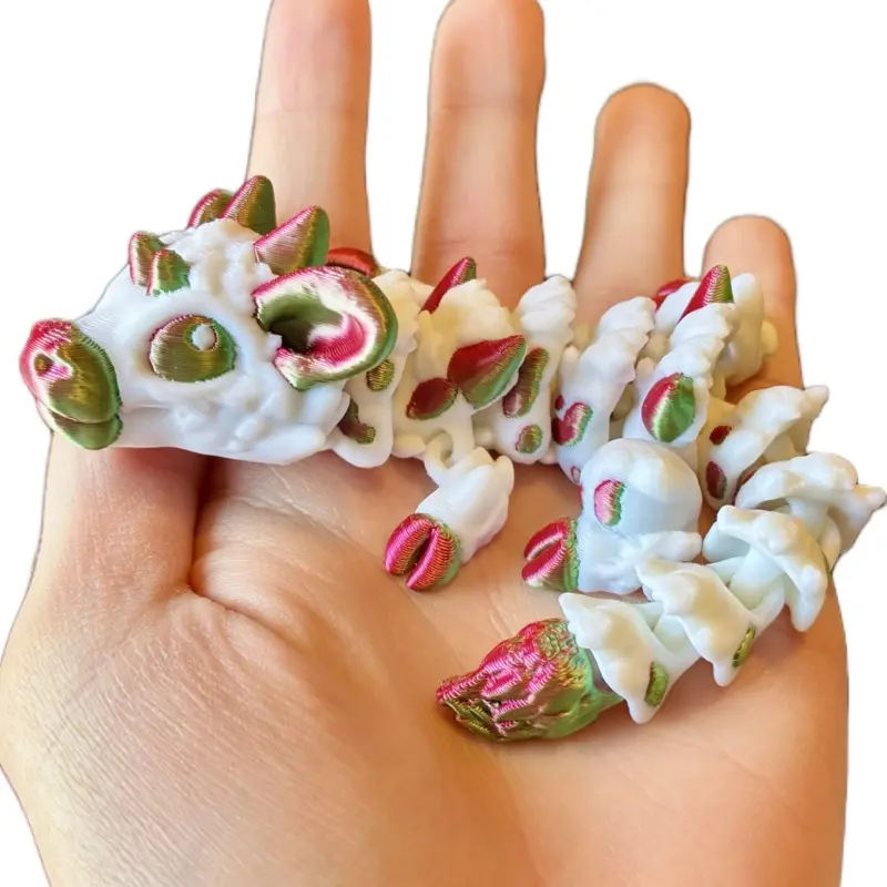 Articulated Baby Cow Dragons | 3D printed plastic articulated cow calf dragon fidget toy for fun and stress relief - sensory objects desk pets