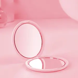 Portable 2X Magnification Compact Mirror, 60g Ultra-Light Double Sided Folding Pocket Mirror for Travel, Handbag Makeup Mirror for On-the-Go Touch Ups