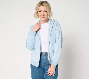 Martha Stewart Signature Knit Zip-Front Jacket with Hood