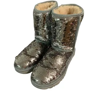 Pre-owned UGG Suede Small Leather Goods Sequin Shearling Boots