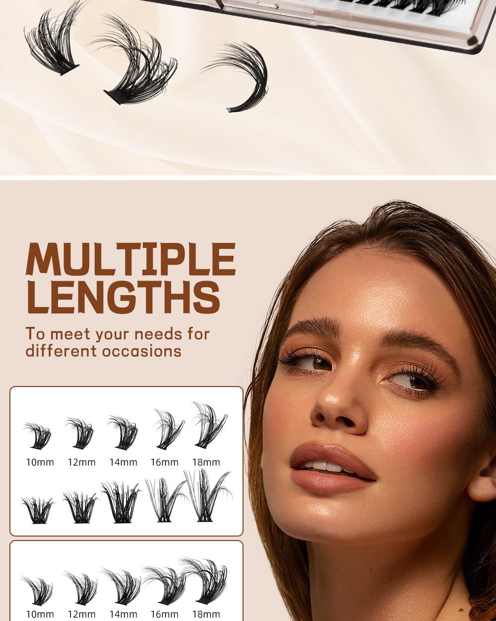 ELOZARA Pre-Spiked Spiky Slay Manga Lash Clusters - Faux Mink D-Curve 12-18mm Reusable Fluffy Fairy Individual Eyelashes Extensions for DIY Makeup, 204 Pieces, Compact Storage Cosmetic, Manga Look
