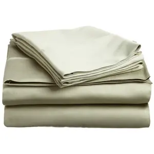 212 MAIN 3-Piece 400 Thread Count Egyptian Cotton Twin Sheet Set, Solid Sage, Soft Texture, Three Pieces