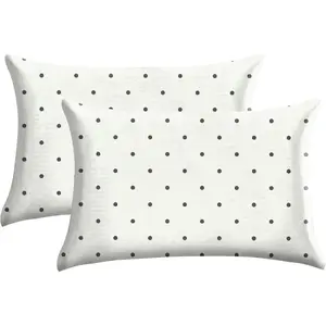 Satin Pillowcase 2 count,Mulberry Silk Feeling Pillow Cases for Hair and  with  Zipper,Silky Soft Satin Pillowcases with Standard Size 20"X 26" (White-Wave Point)
