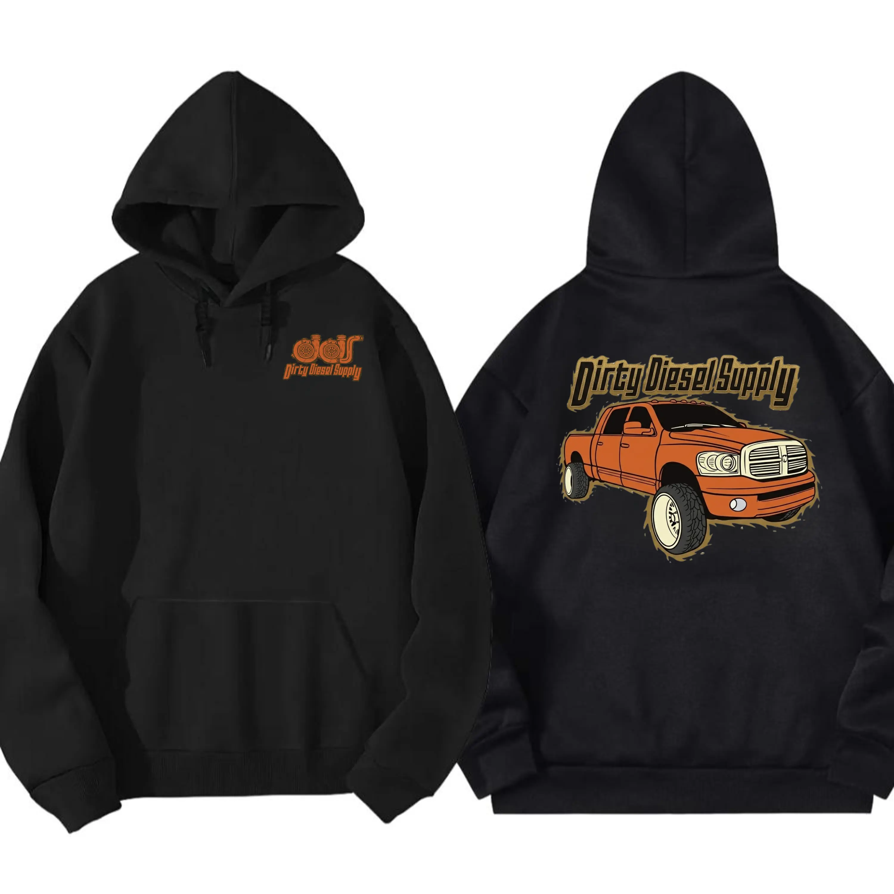 Dirty Diesel Supply Dodge 3rd Gen Hoodie, 2 Sides, Lifted Diesel Truck Hoodie