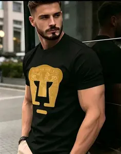 Pumas UNAM Soccer Graphic Tee - Premium 100% Cotton Men's T-Shirt with Gold Emblem, Casual Summer Streetwear Top, Oversized Fit Sportswear, Perfect Gift for Soccer Fans
