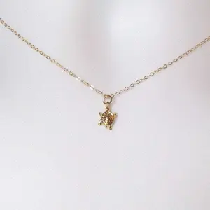 Gold Turtle Necklace - Tiny Gold Turtle Necklace, Gold Filled Necklace, gold, yellow, Sea Animal Jewelry, Christmas Gift, Nautical Jewelry