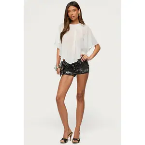 Cathy Bead & Sequin Micro Shorts